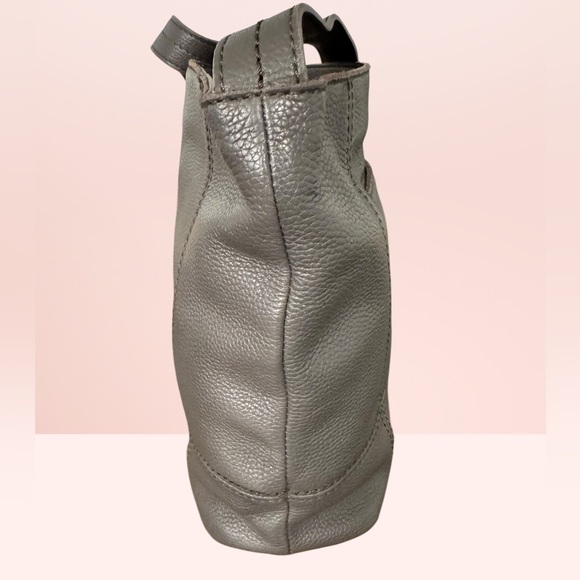 The Sak Pebbled Leather Shoulder Bag Gray Hobo Purse - Picture 5 of 8